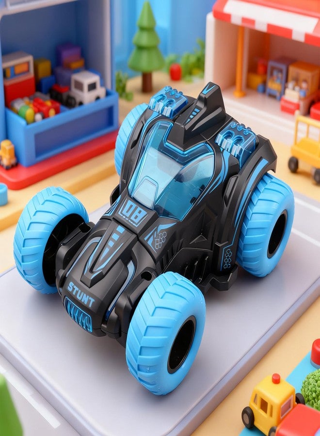AtomDream Tech Friction Powered Flip Stunt Car, Push and Go Toy Car with 360° Upright Spin, Dual-Sided Rotating Off-Road Vehicle, No Batteries Required, Toy Car for Boys & Girls Ages 3 (Blue) - Image 3
